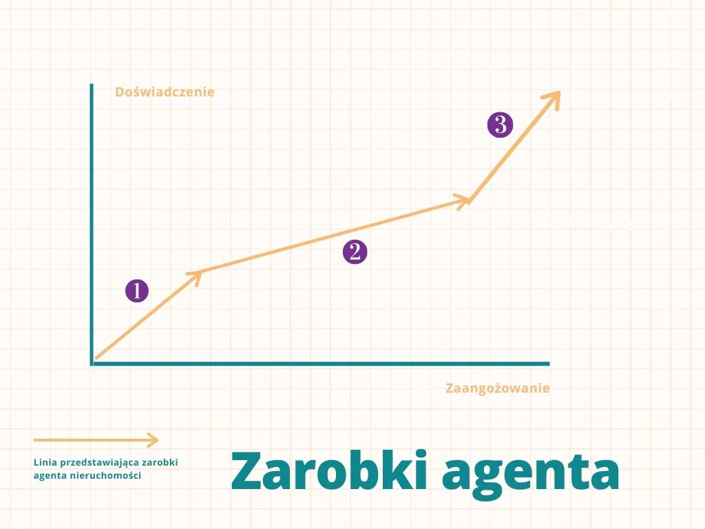 Linia zarobków agenta nieruchomości